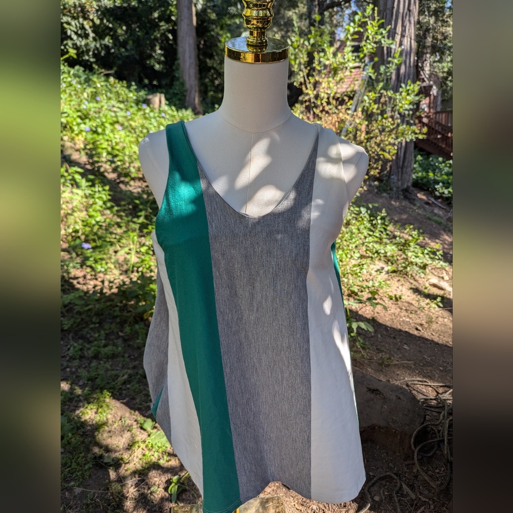 Anthropologie Puella XS Green Asymmetrical‎ Sleeveless Tank Top